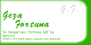 geza fortuna business card